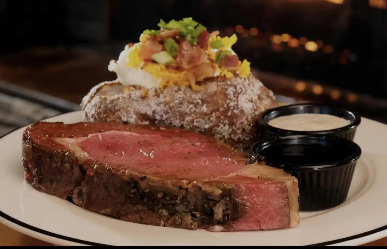 Our Legendary Saturday Night $29 Prime Rib Special served with one side and choice of soup or salad.