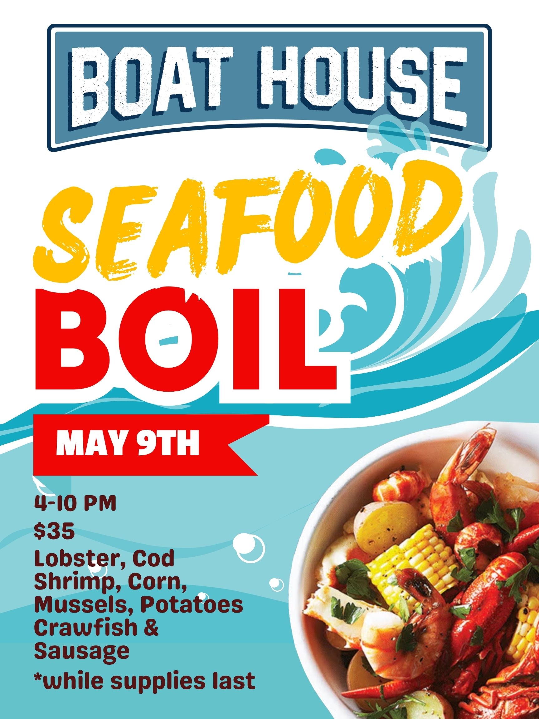Copy Of Blue Red And Yellow Seafood Festival Event Poster